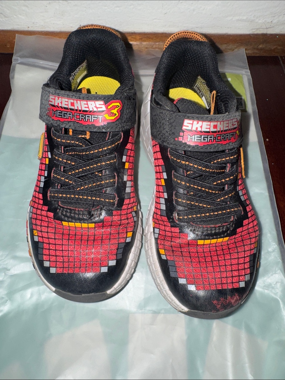 Skechers Kids Mega-Craft Red, Black & Yellow Sneakers size 12